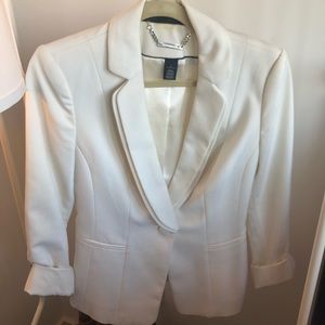 White House Black Market Ponte Cream Blazer